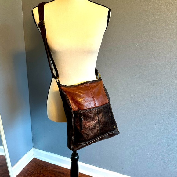 THE SAK BROWN AND BRONZE CROSSBODY BAG. - Picture 1 of 10